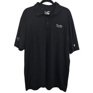 Under Armour Golf‎ Polo Shirt XL Black Ocean Club Bahamas LPGA Classic Pure Silk